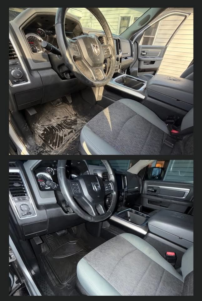 Ram truck interior — before and after detail